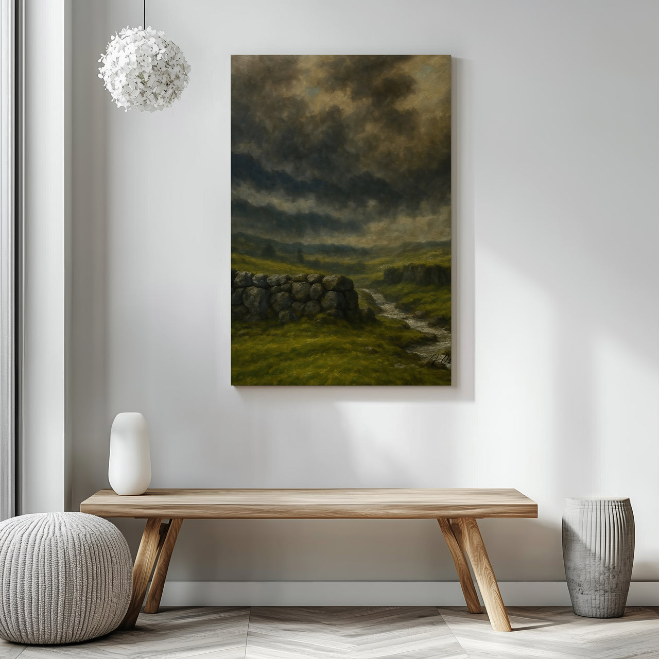 Majestic Mountain 34 - Storm Over the Highland Stream Canvas Art