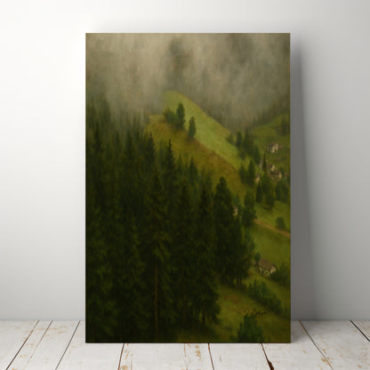 Majestic Mountain 38 - Mist Over the Hillside Canvas Art