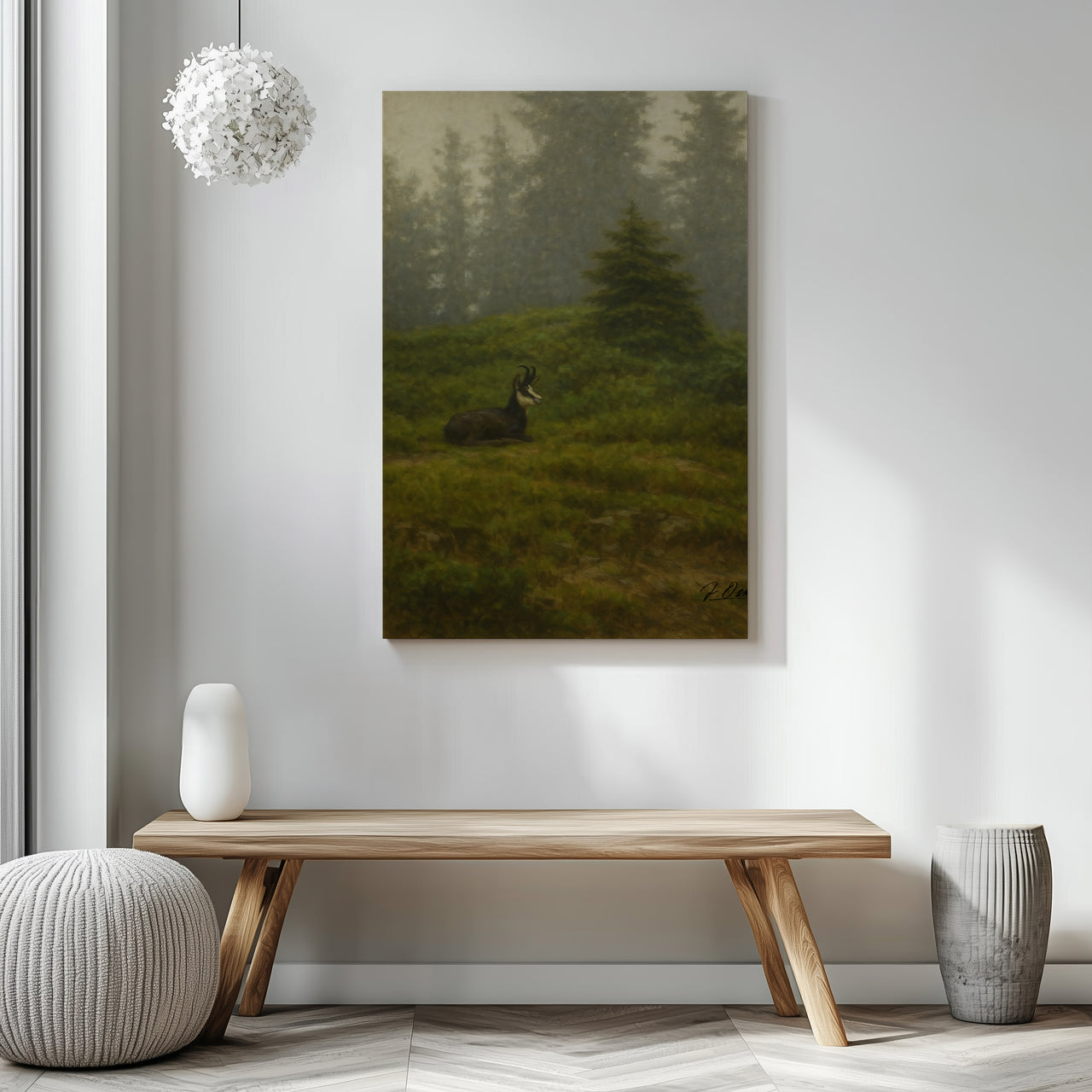 Majestic Mountain 39 - A misty slope Canvas Art