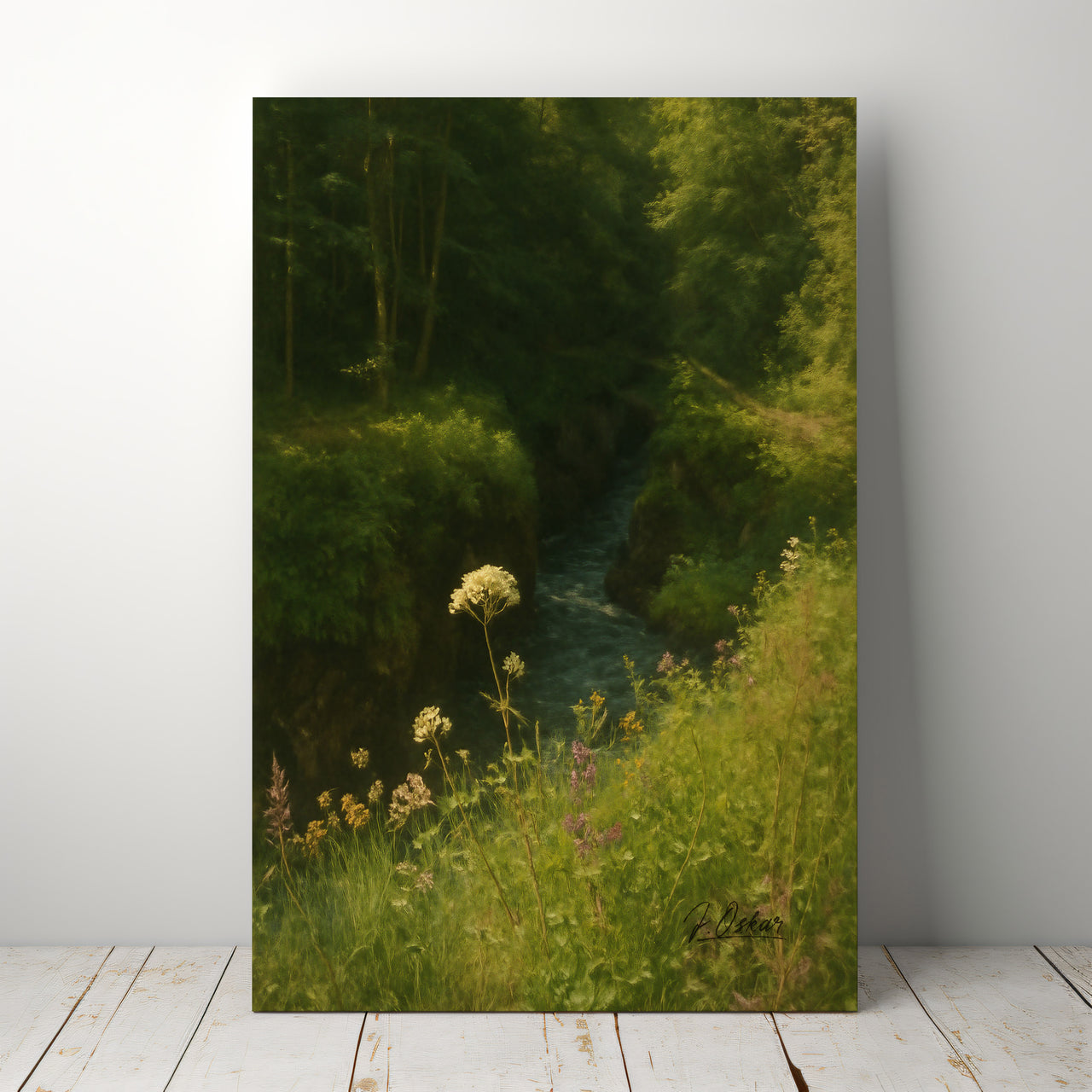 Majestic Mountain 50 - Path into the Green Gorge Canvas Art