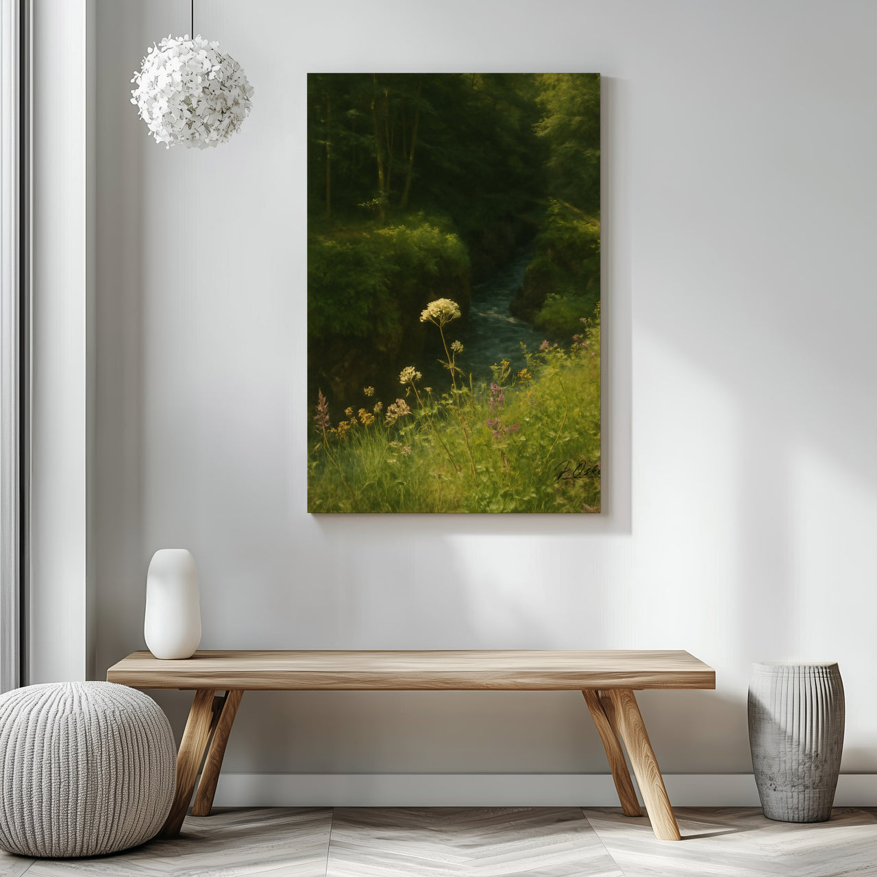 Majestic Mountain 50 - Path into the Green Gorge Canvas Art