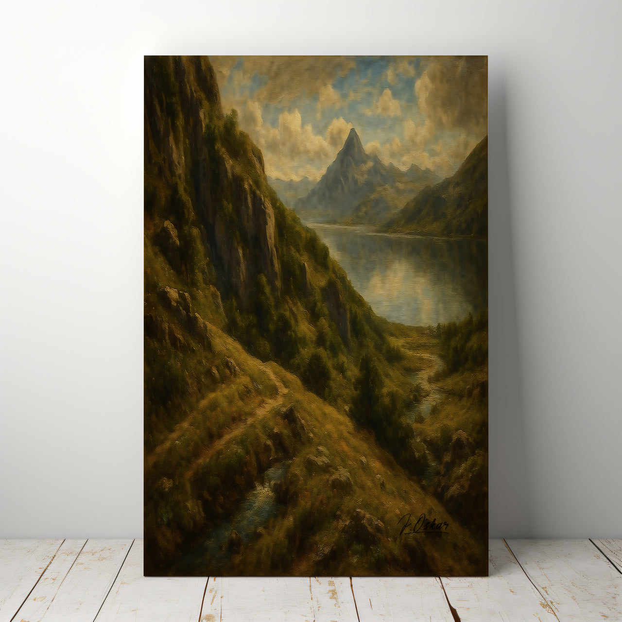 Majestic Mountain 63 - Lake Beneath the Peaks Canvas Art