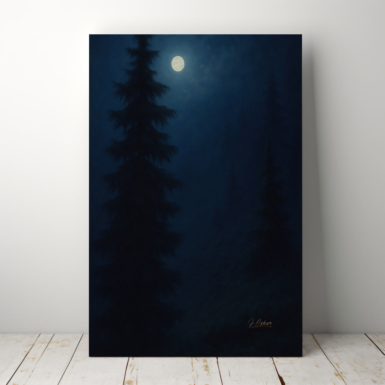 Majestic Mountain 66- Forest by Moonlight Canvas Art