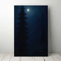 Majestic Mountain 66- Forest by Moonlight Canvas Art