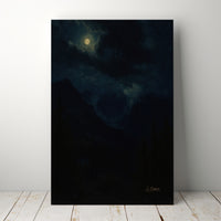 Majestic Mountain 68- Clouds Over the nightly Valley Canvas Art