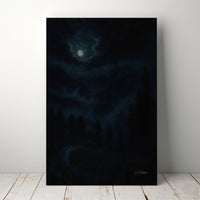 Majestic Mountain 71 - Moonlit Descent Canvas Art