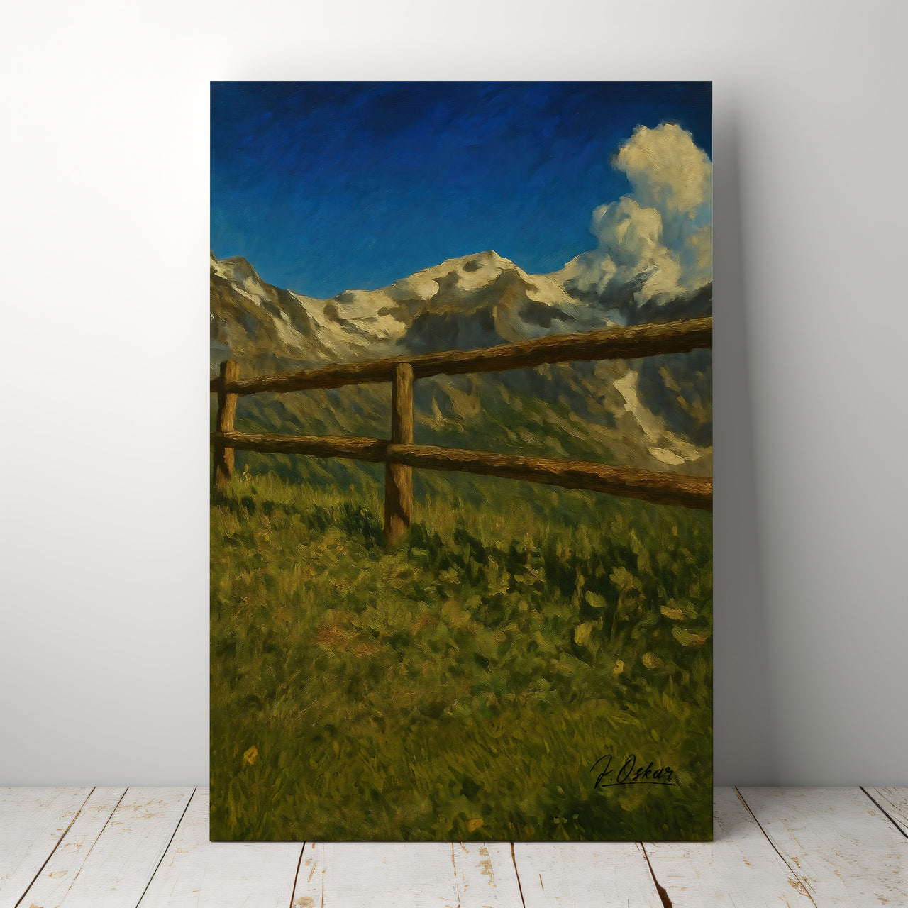 Majestic Mountain 77 - Viewpoint Fence Canvas Art