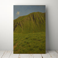 Gallery Wall Stand Style - serene landscape painting of a river flowing through a lush green gorge.