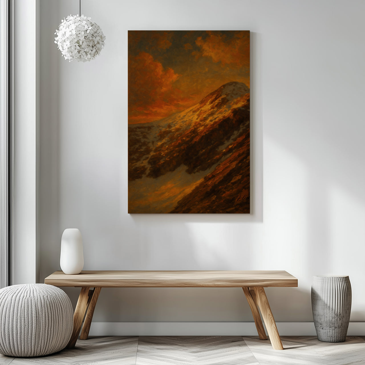 Majestic Mountain 95 - Summit in morning light Canvas Art