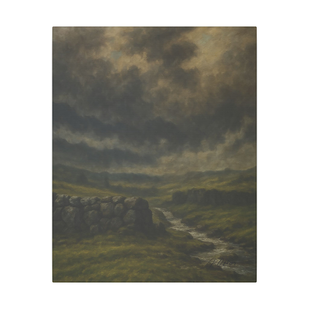 Majestic Mountain 34 - Storm Over the Highland Stream Canvas Art