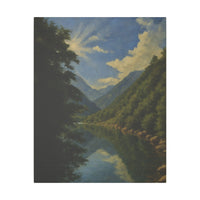 Majestic Mountain 20 - Unlit Valley Approach Canvas Art