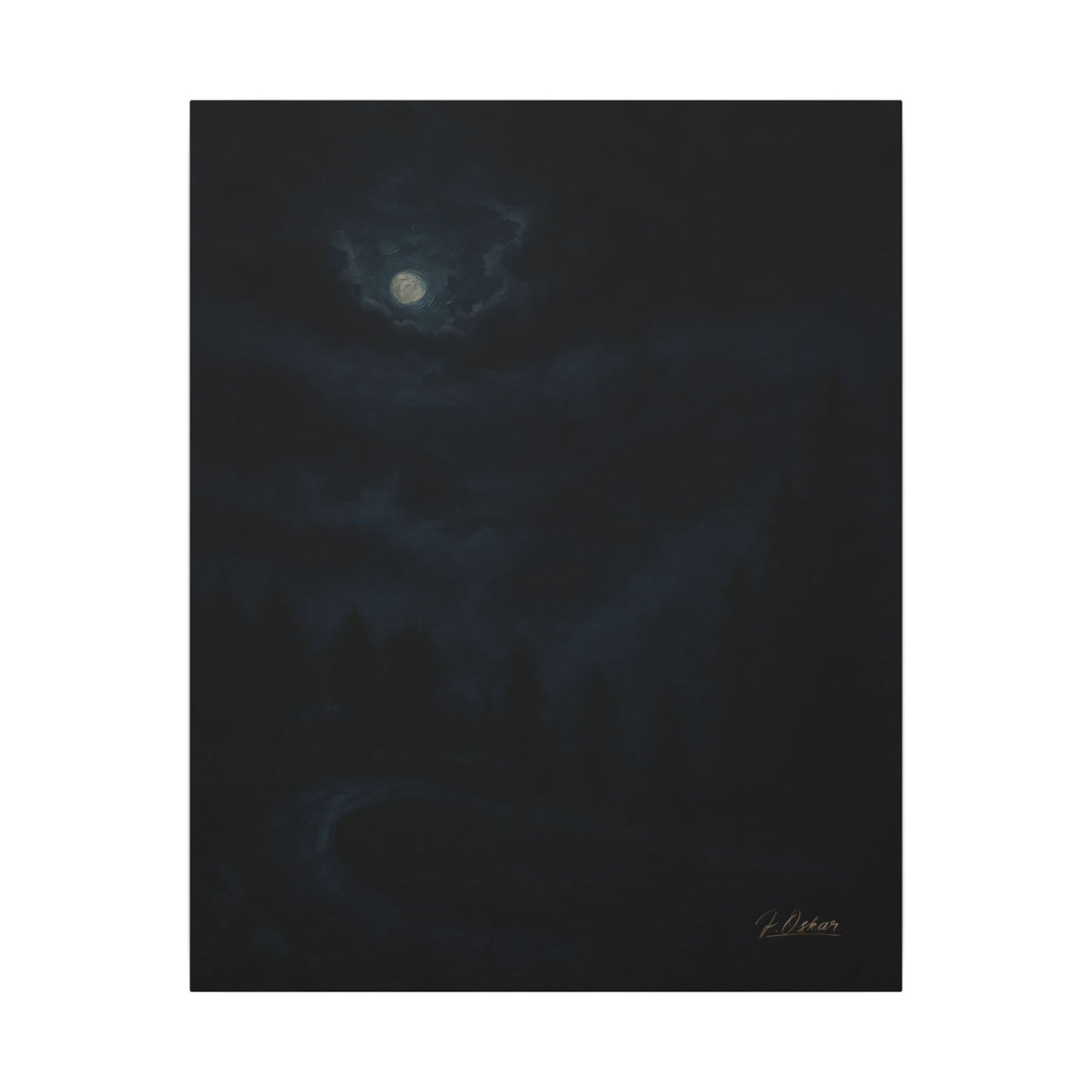 Majestic Mountain 71 - Moonlit Descent Canvas Art