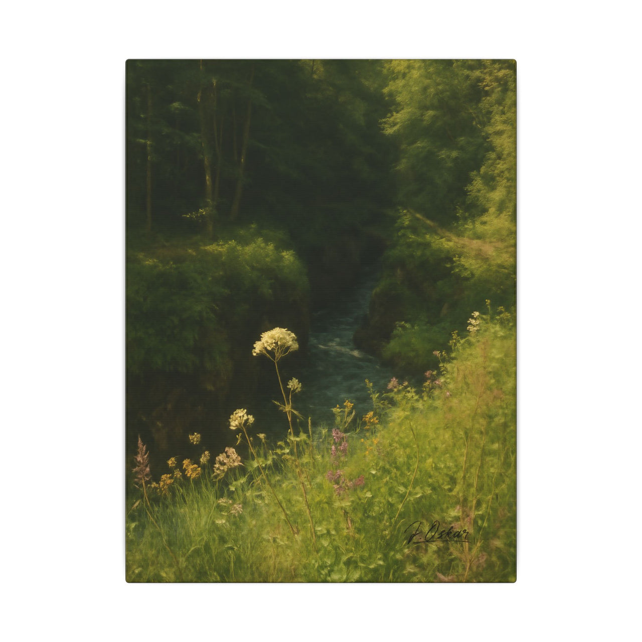 Majestic Mountain 50 - Path into the Green Gorge Canvas Art