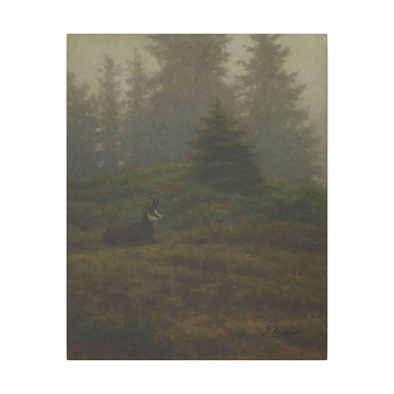 Majestic Mountain 39 - A misty slope Canvas Art