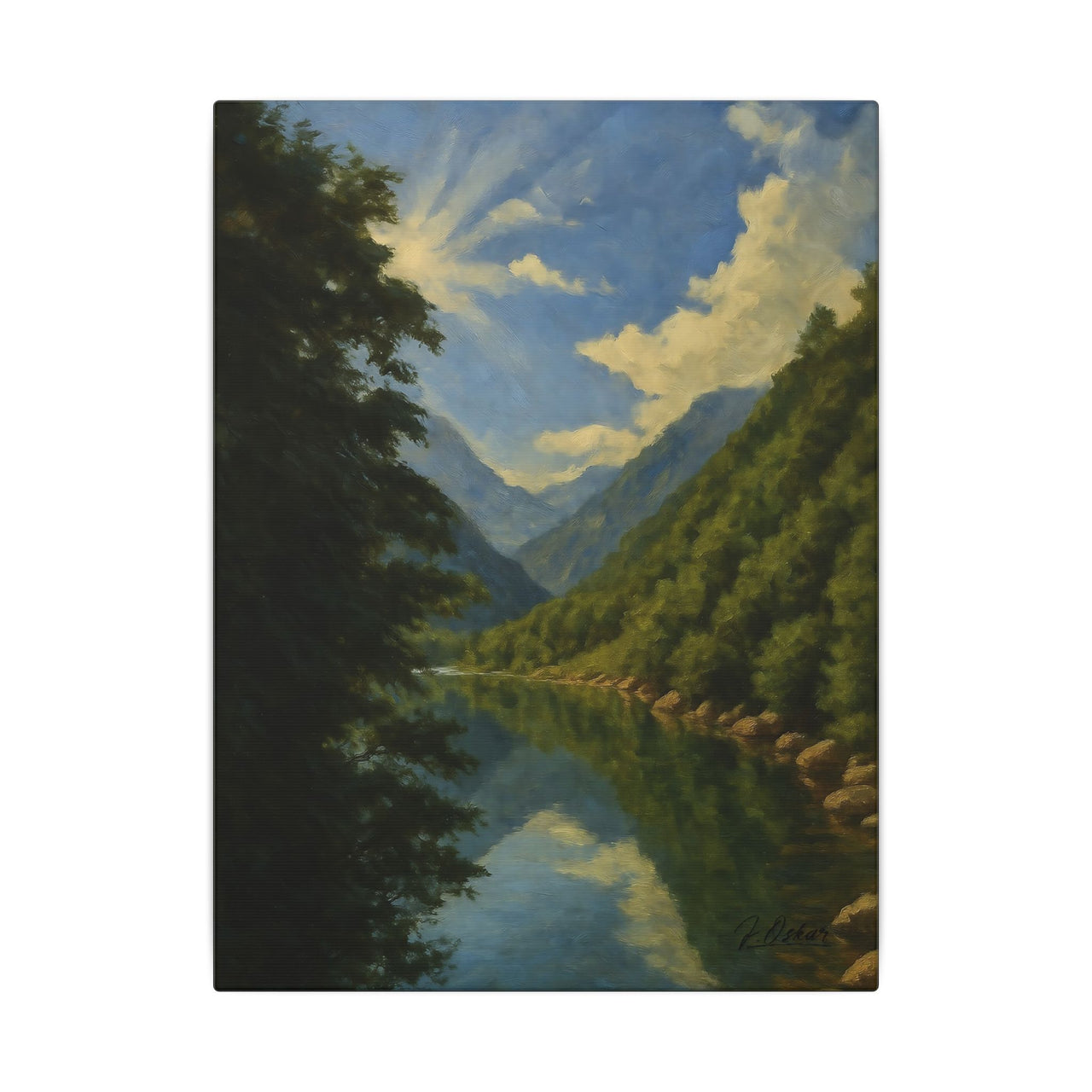 Majestic Mountain 20 - Unlit Valley Approach Canvas Art