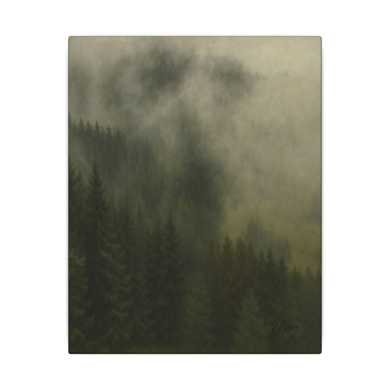 Majestic Mountain 58 - Misty Pine Valley Canvas Art