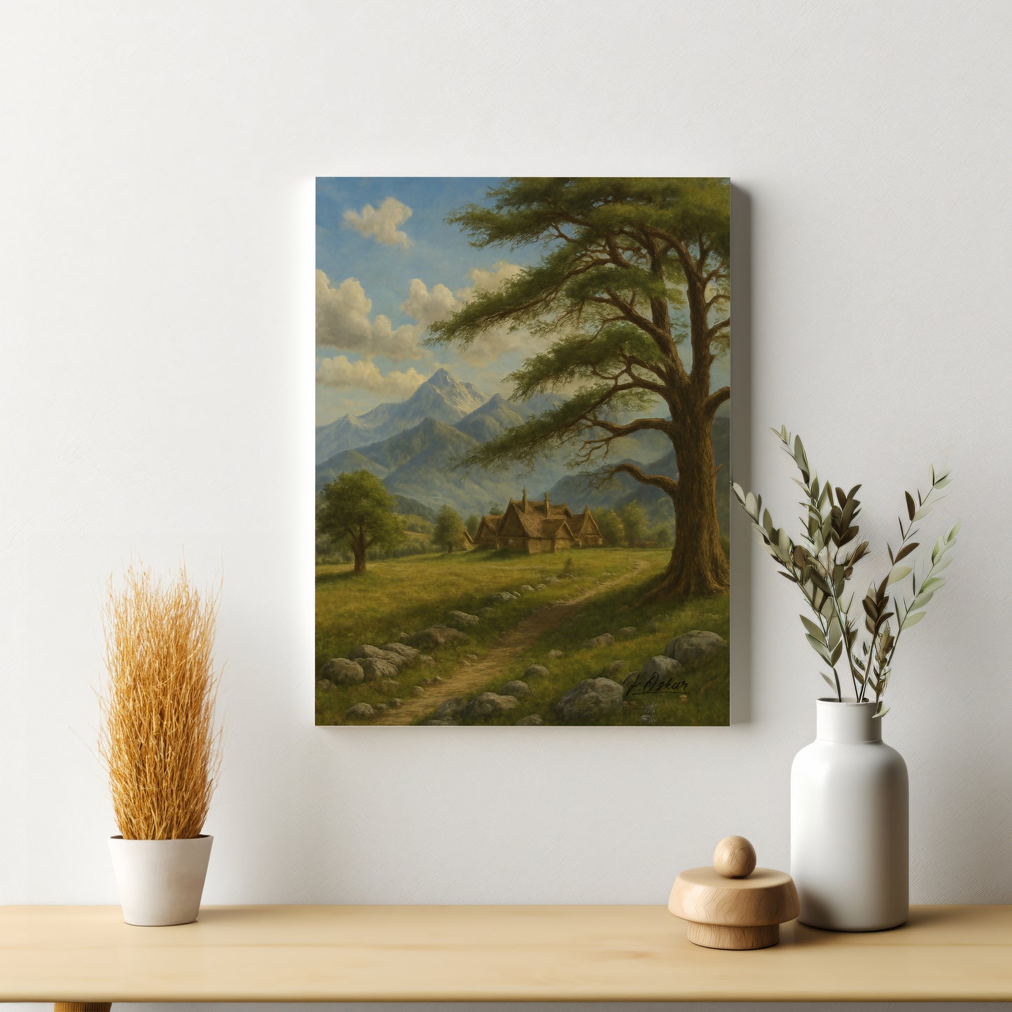 Majestic Mountain 5 - Twilight Over the Silent Lake Canvas Art