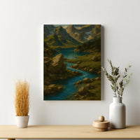 Majestic Mountain 9 - Whispers by the Riverbend Canvas Art