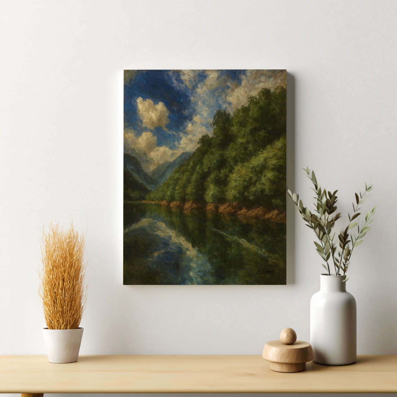 Majestic Mountain 18 - Reflections Before the Ascent Canvas Art