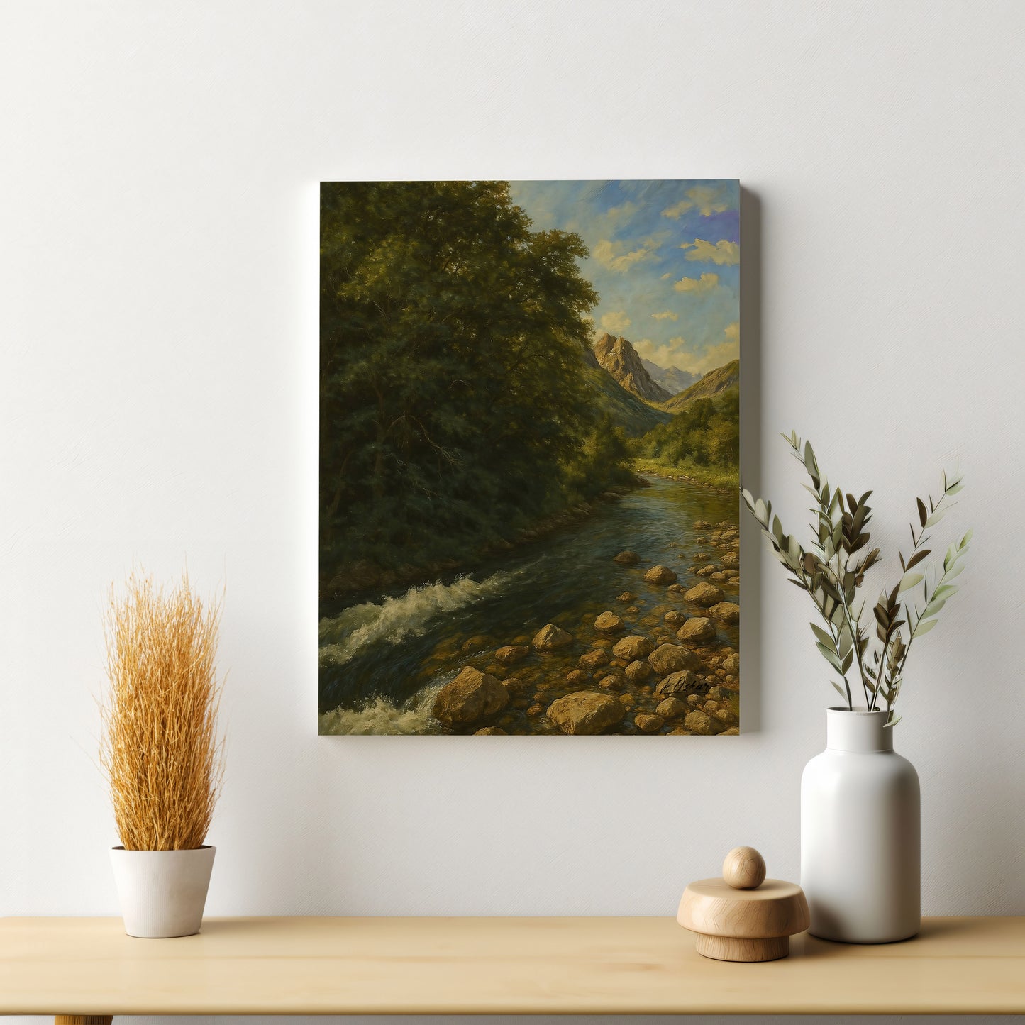 Majestic Mountain 19 - River to the Highlands Canvas Art