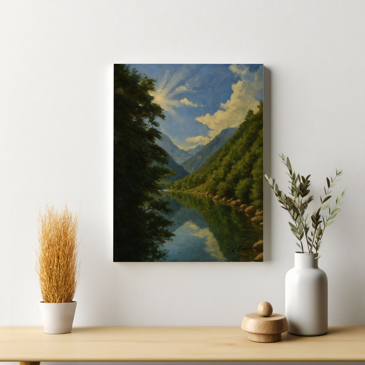 Majestic Mountain 20 - Unlit Valley Approach Canvas Art