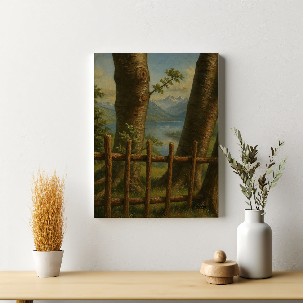 Majestic Mountain 23 - Between the Trees Canvas Art