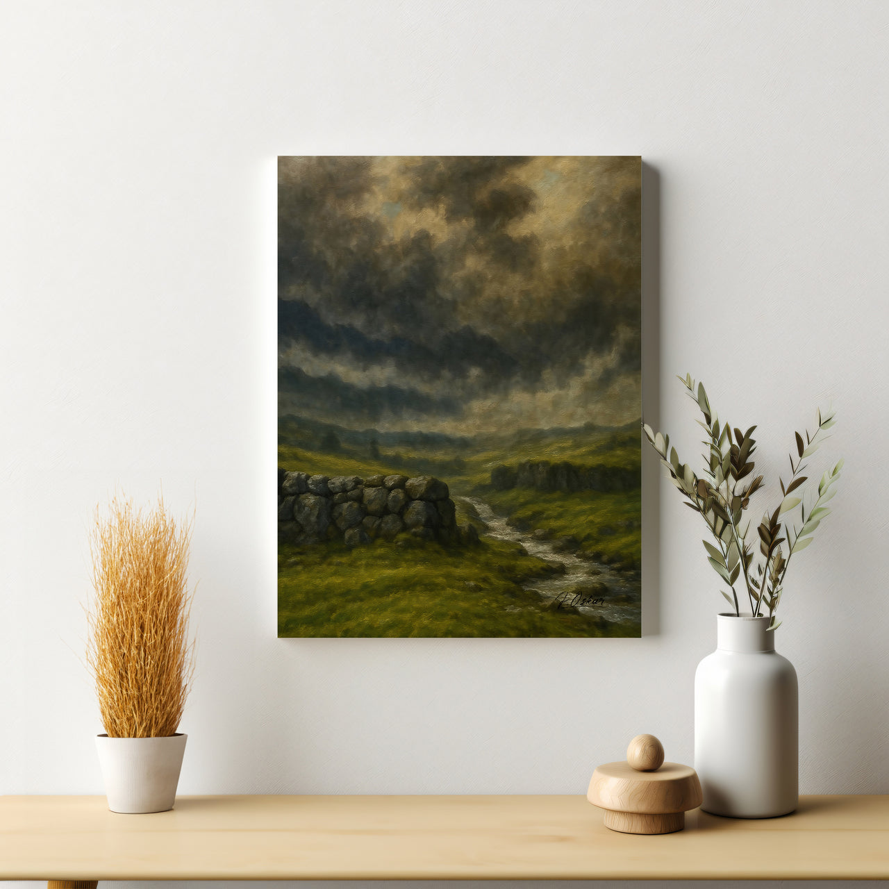 Majestic Mountain 34 - Storm Over the Highland Stream Canvas Art