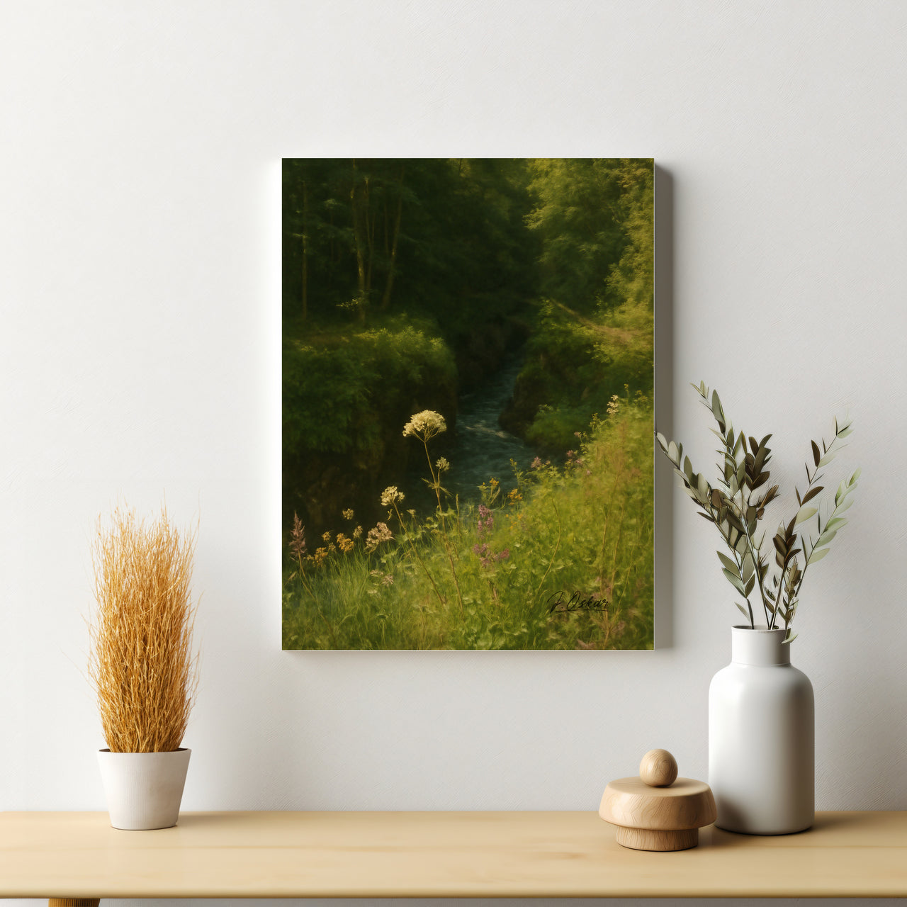 Majestic Mountain 50 - Path into the Green Gorge Canvas Art