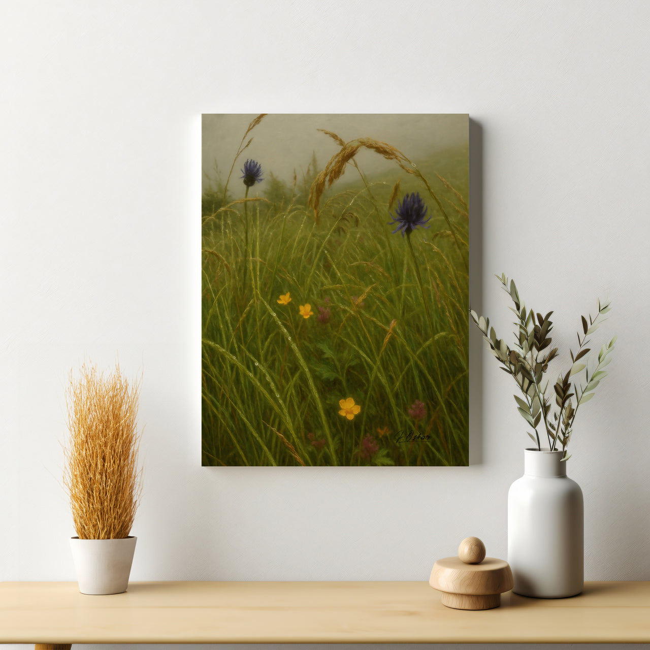Majestic Mountain 54 - Wildflowers in the Mist Canvas Art