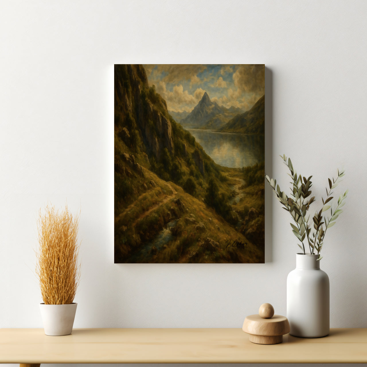 Majestic Mountain 63 - Lake Beneath the Peaks Canvas Art