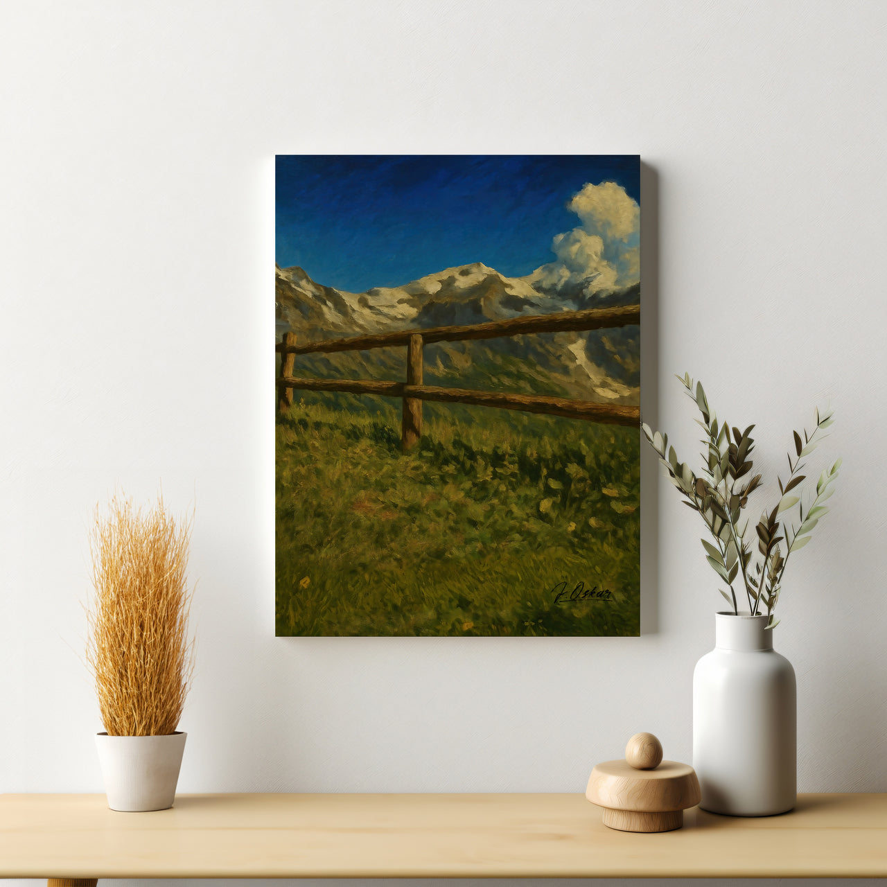 Majestic Mountain 77 - Viewpoint Fence Canvas Art