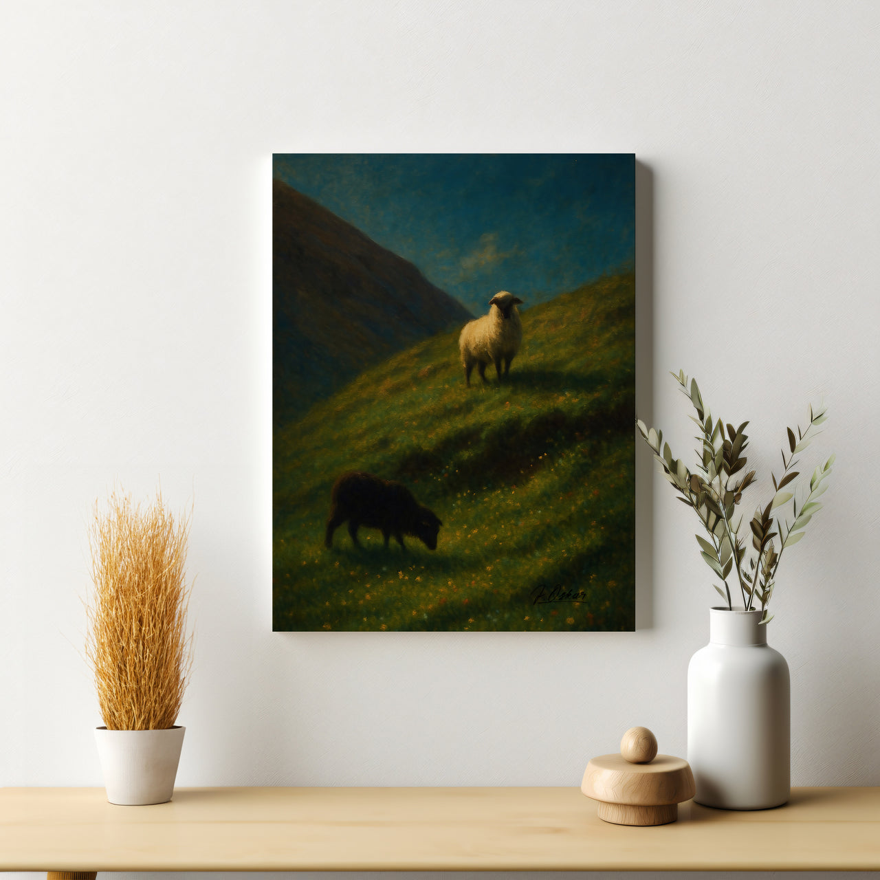 Majestic Mountain 80 - Sheep on the High Slope Canvas Art