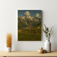Majestic Mountain 82 - Cattle on the Meadow Canvas Art