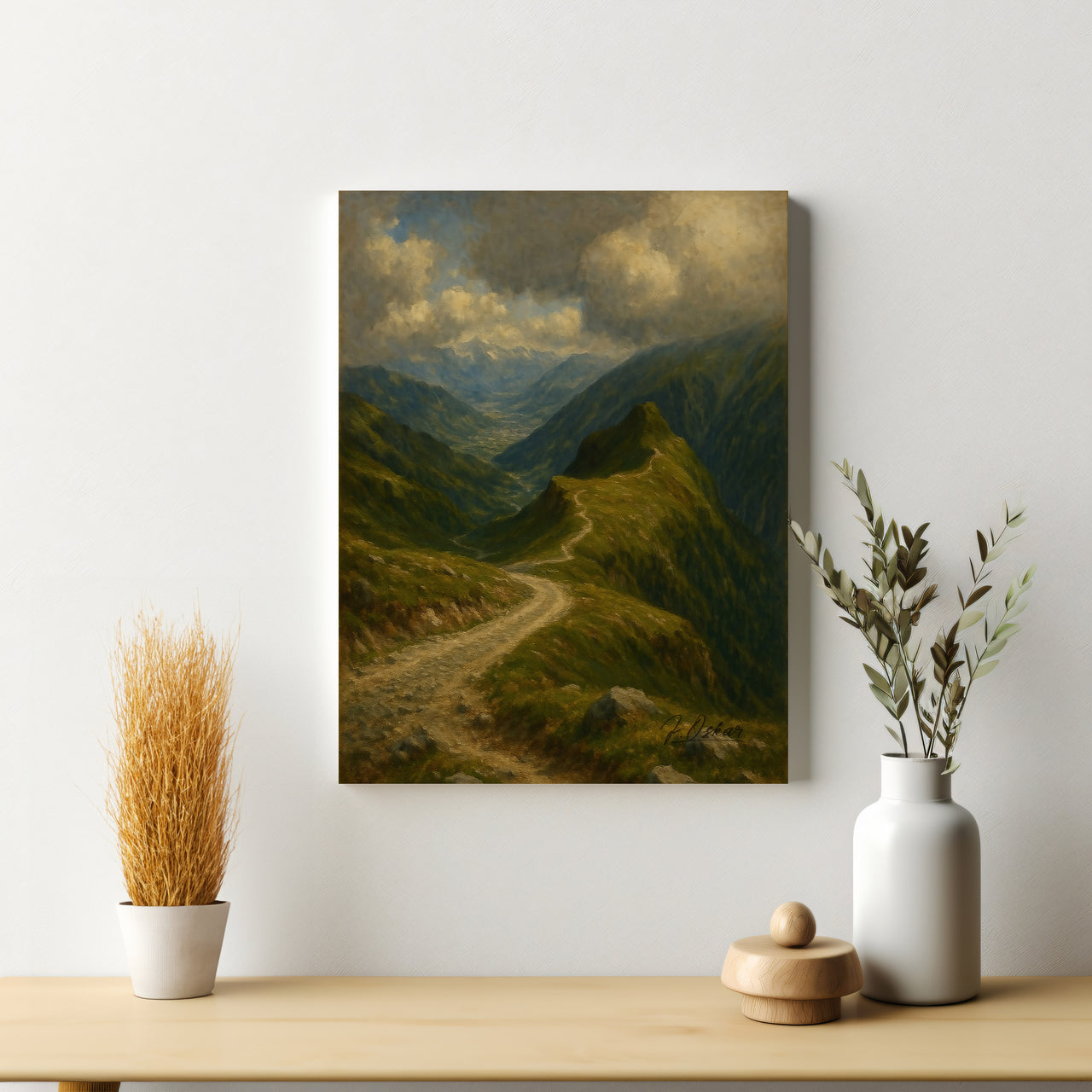 Majestic Mountain 85- The Curving Ridge Path Canvas Art