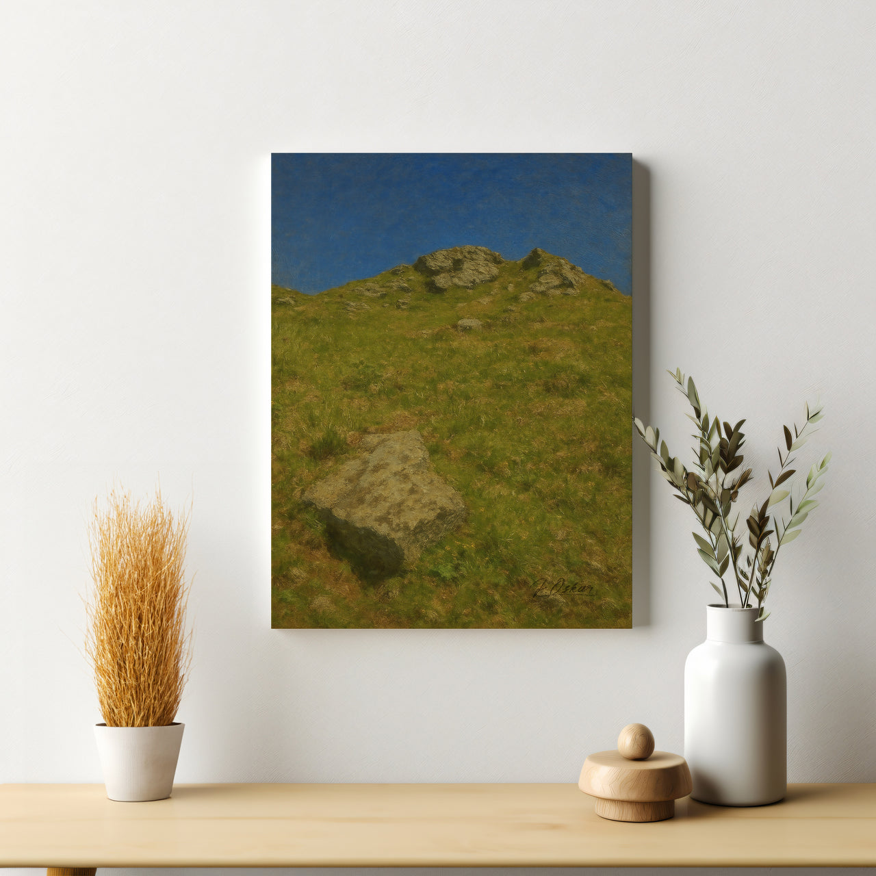 Majestic Mountain 87- Lone Rock on the Slope Canvas Art
