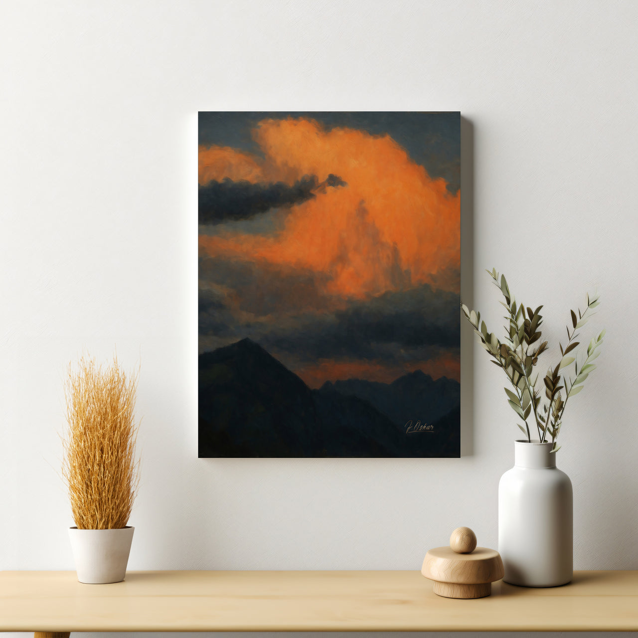 Majestic Mountain 90- Crimson Sky Before Nightfall Canvas Art