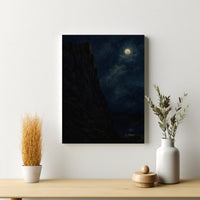 Majestic Mountain 91- Cliff Under the Moon Canvas Art