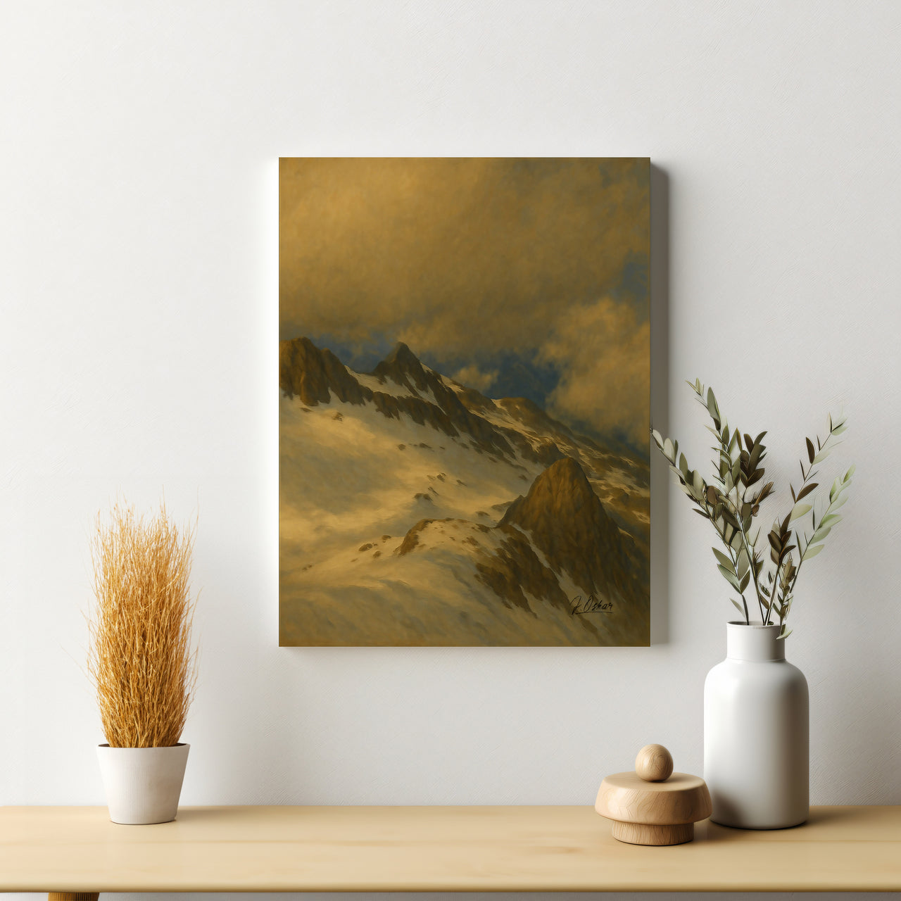 Majestic Mountain 99 - Golden Silence Canvas Art