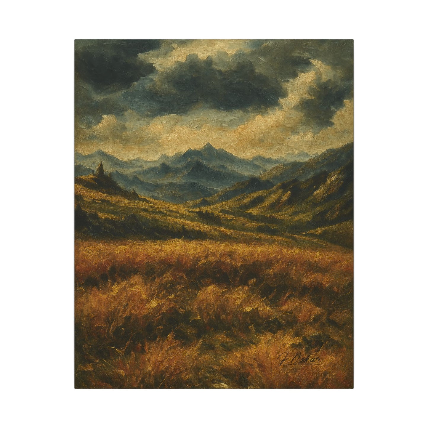 Majestic Mountain 3 - Path Through the Windswept Valley Canvas Art