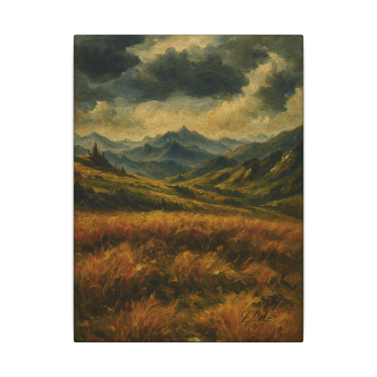 Majestic Mountain 3 - Path Through the Windswept Valley Canvas Art
