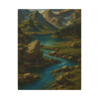 Majestic Mountain 9 - Whispers by the Riverbend Canvas Art