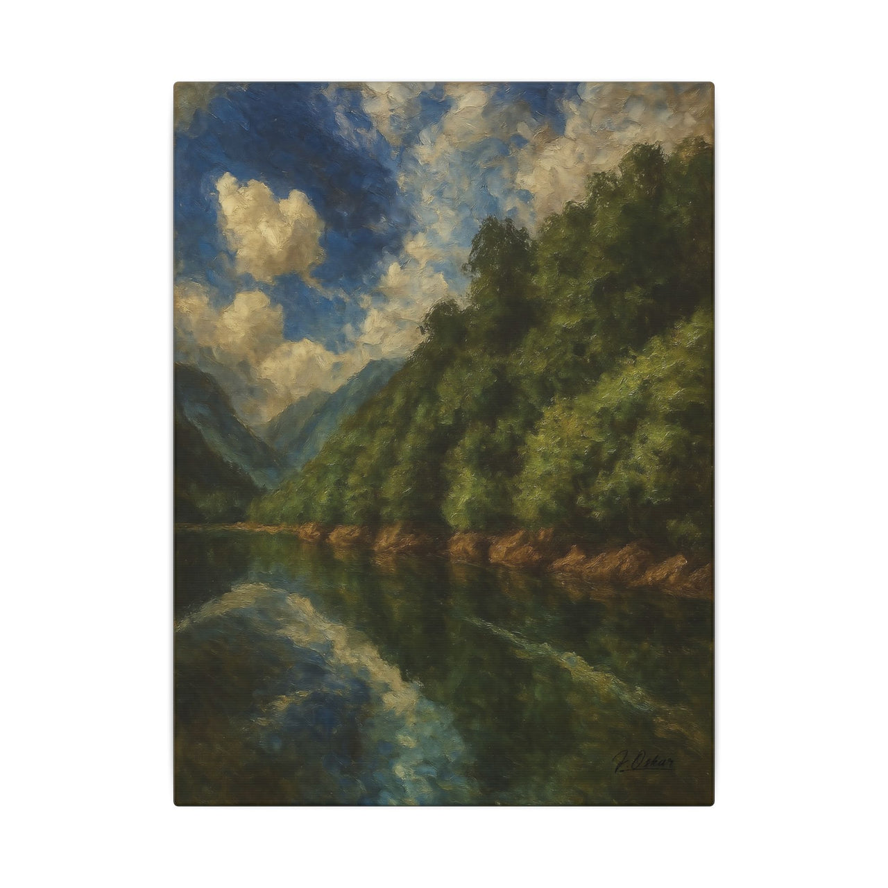Majestic Mountain 18 - Reflections Before the Ascent Canvas Art