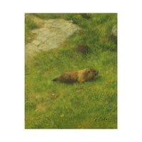 Majestic Mountain 73 - Marmot in the Alpine Grass Canvas Art