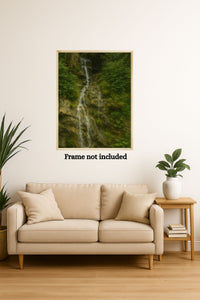 Majestic Mountain 52 - Dedicate waterfall over the Cliffside Canvas Art