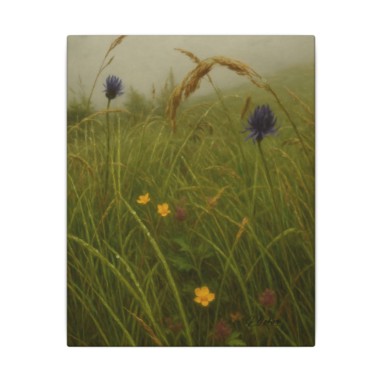 Majestic Mountain 54 - Wildflowers in the Mist Canvas Art