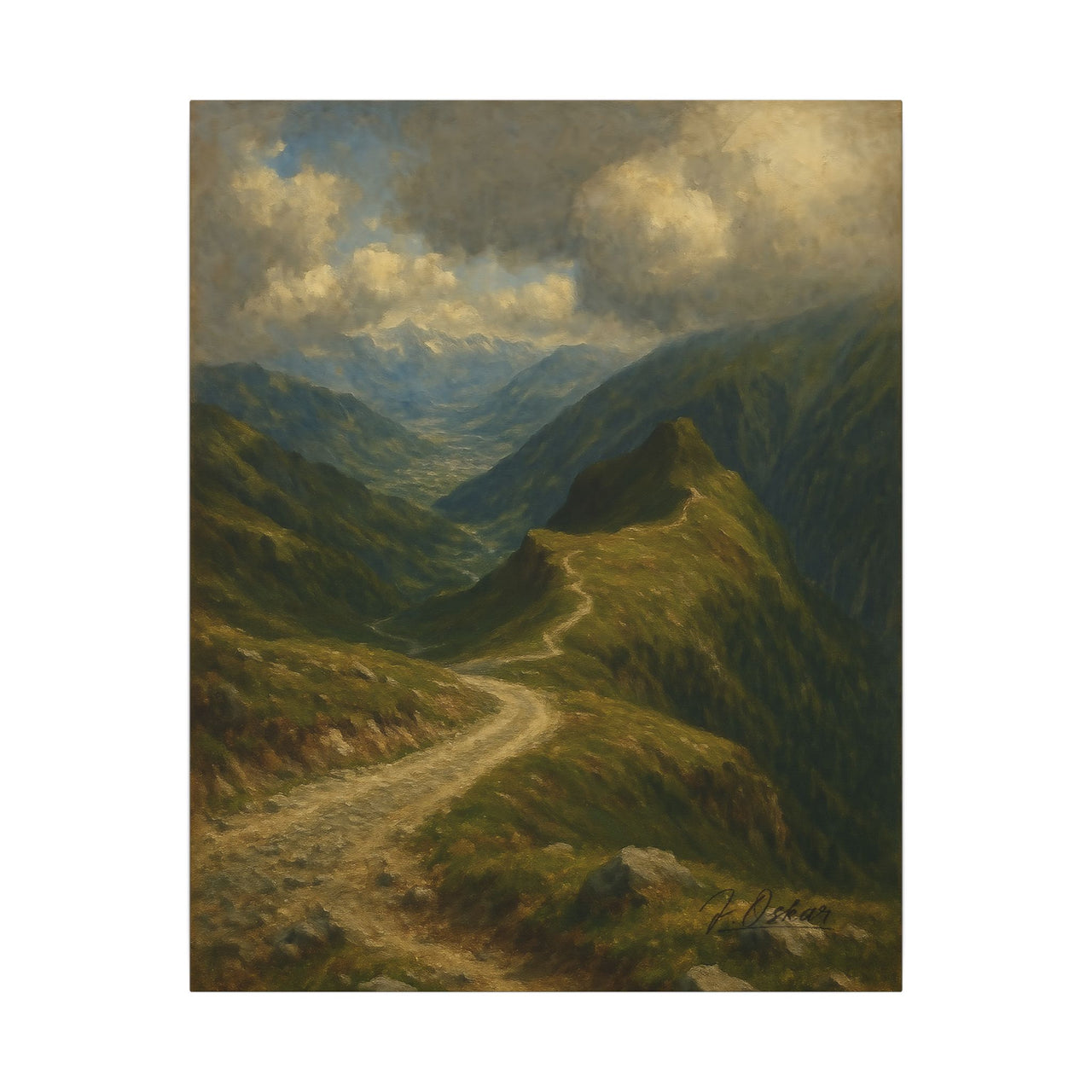 Majestic Mountain 85- The Curving Ridge Path Canvas Art