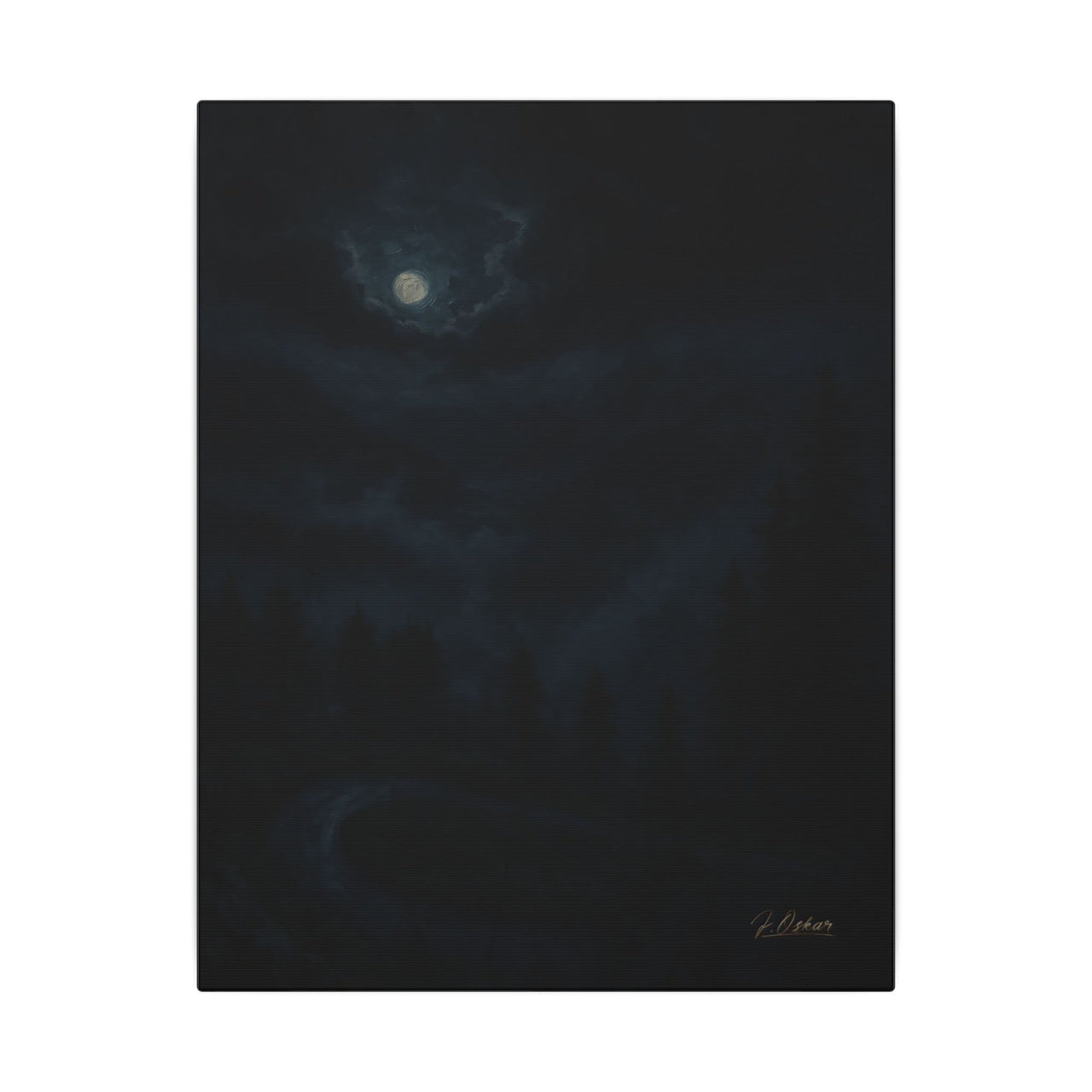 Majestic Mountain 71 - Moonlit Descent Canvas Art