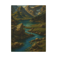 Majestic Mountain 9 - Whispers by the Riverbend Canvas Art