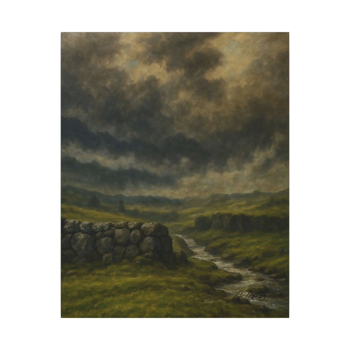 Majestic Mountain 34 - Storm Over the Highland Stream Canvas Art