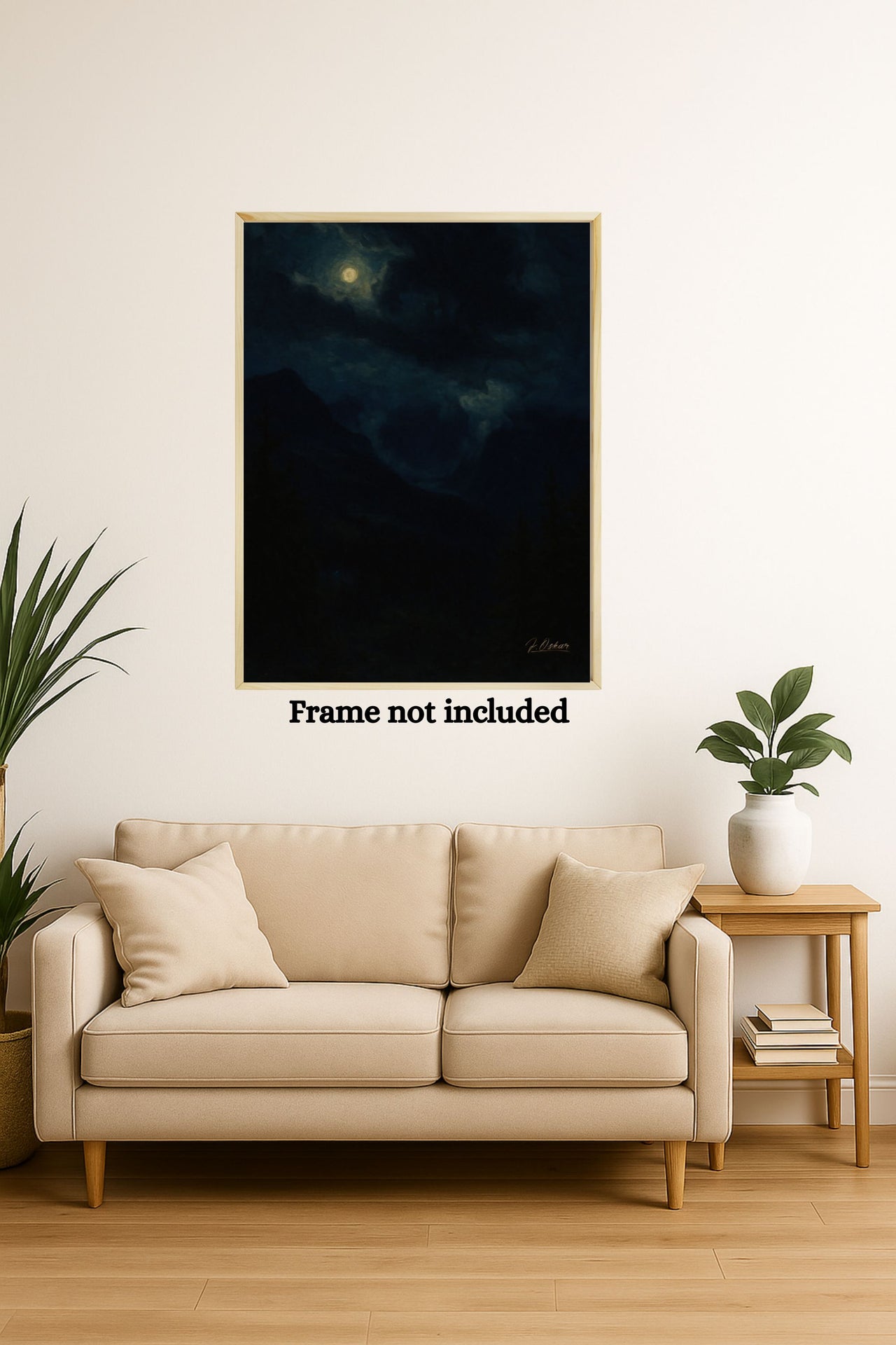 Majestic Mountain 68- Clouds Over the nightly Valley Canvas Art